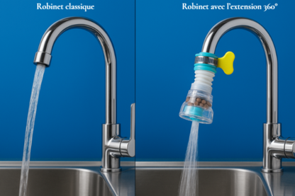 Extension de robinet rotatif 360°
